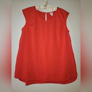 Merona Red Sleeveless Scoop Neck Tank